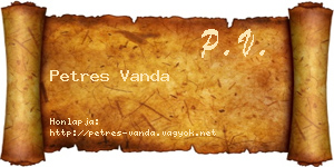 Petres Vanda névjegykártya