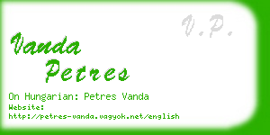 vanda petres business card